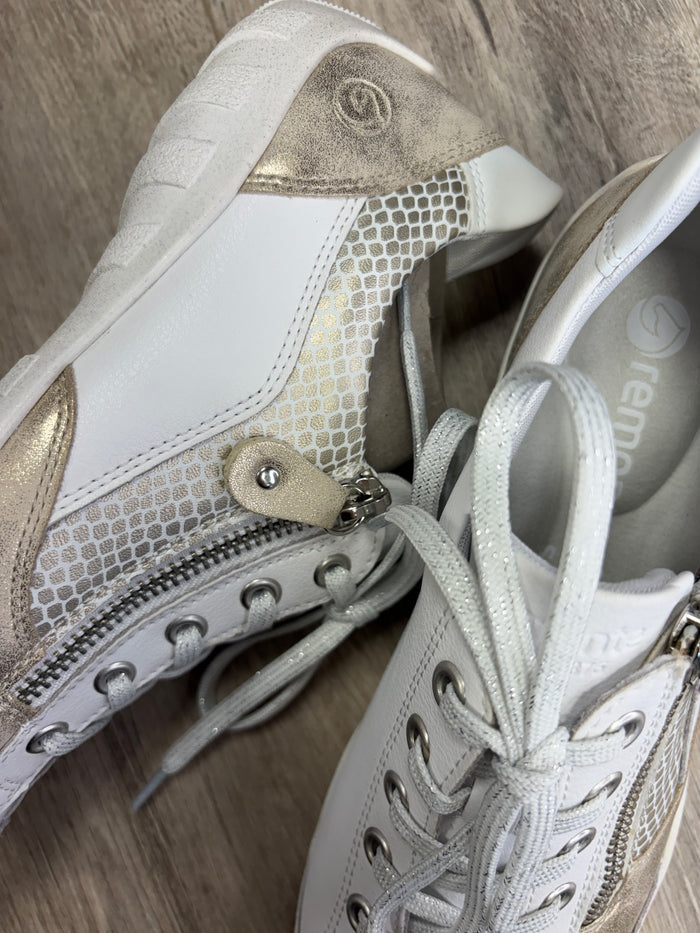Remonte - White/Gold Trainer