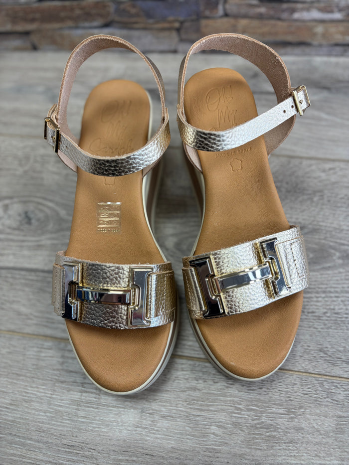 Oh My Sandals - Gold Wedge