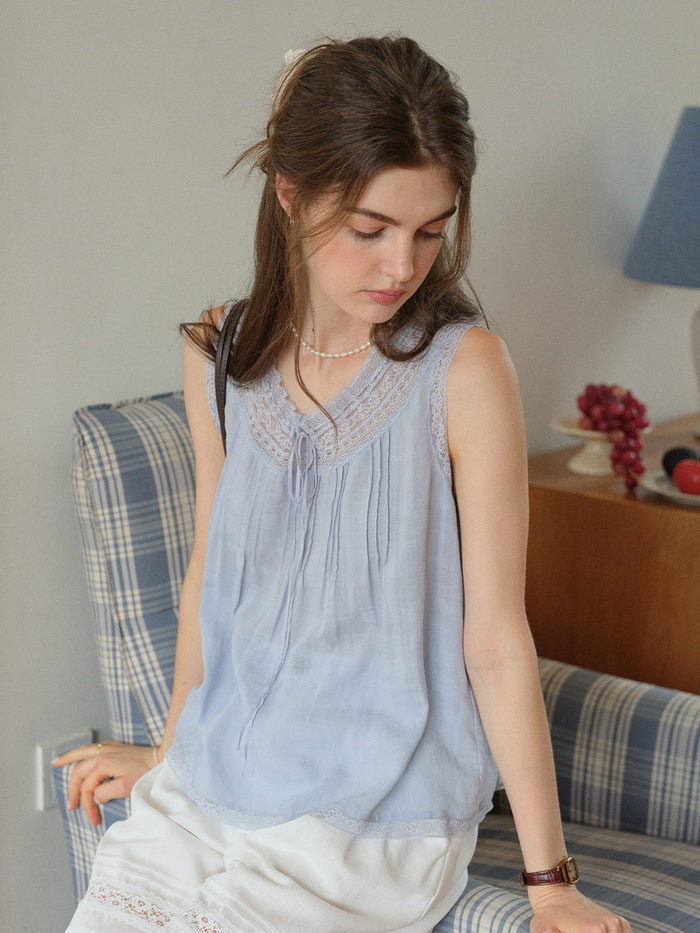 Alayna Round Neck Lace Blouse