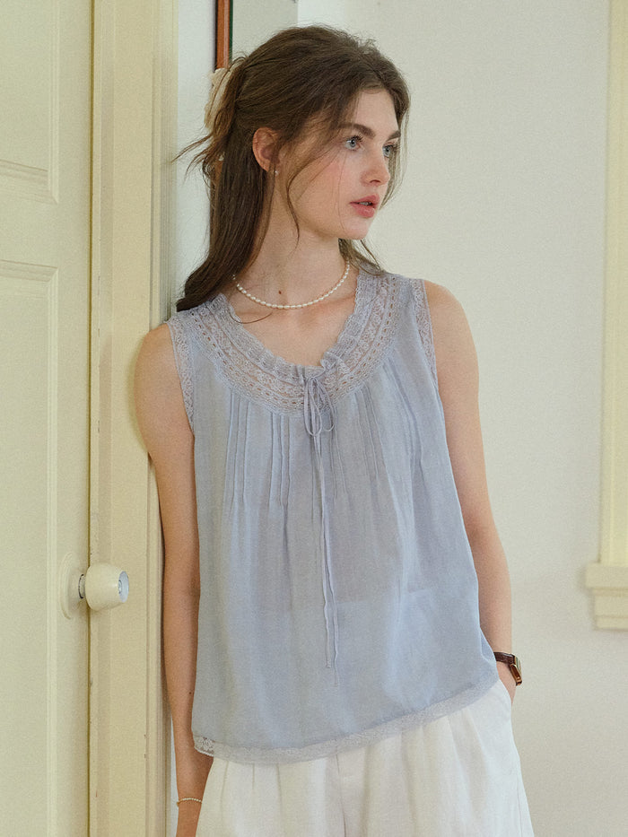 Alayna Round Neck Lace Blouse