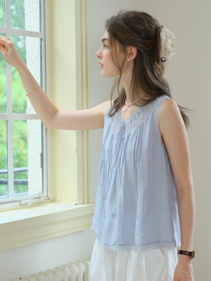 Alayna Round Neck Lace Blouse