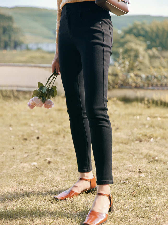 Anaya High-waisted Skinny Fleece Jean/Simsple Retro/22224