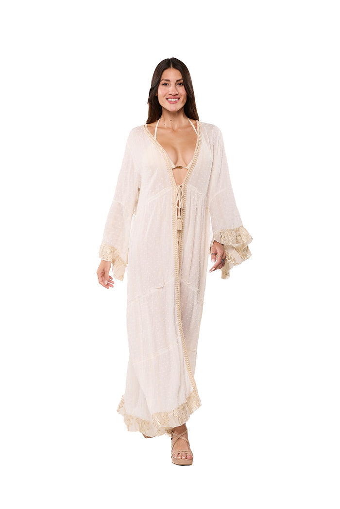 Angelic Ivory Kimono Duster-C-3010