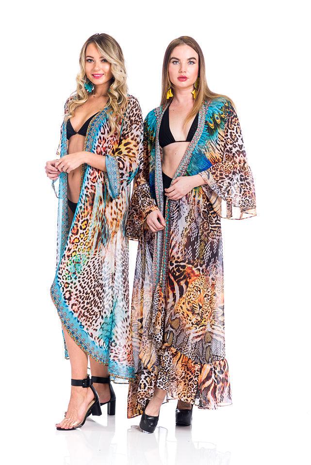 Animal print duster, Miami Beach Resort Wear