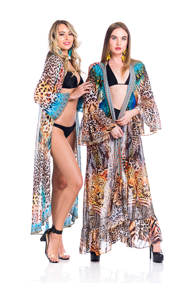 Animal print duster, Miami Beach Resort Wear