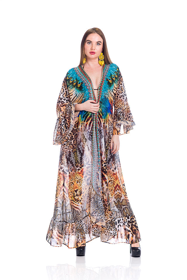 Animal print duster, Miami Beach Resort Wear