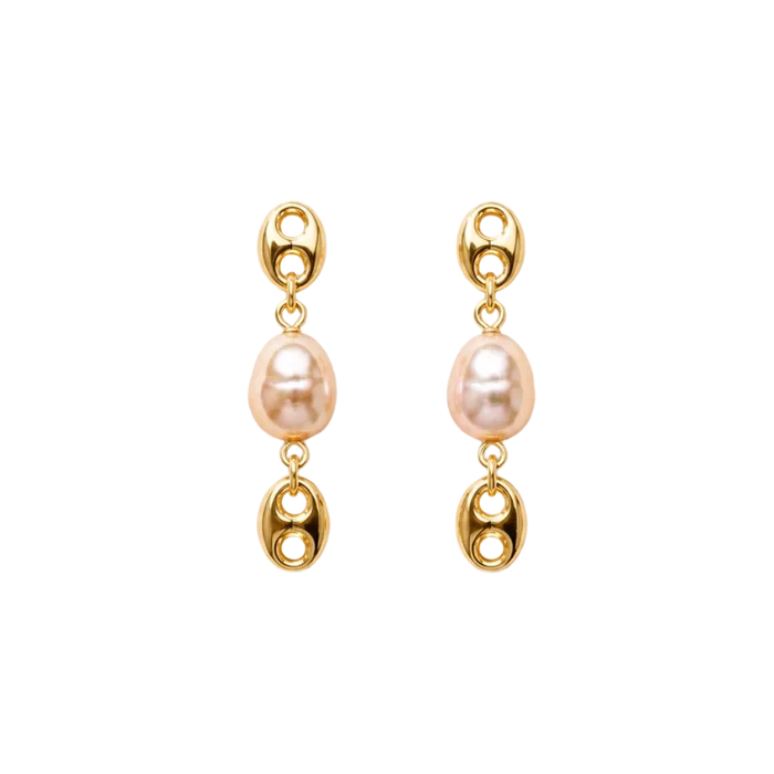 Annie Gold Pearl Earring