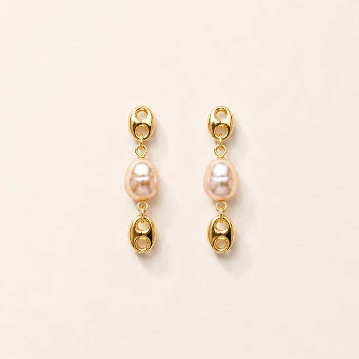 Annie Gold Pearl Earring