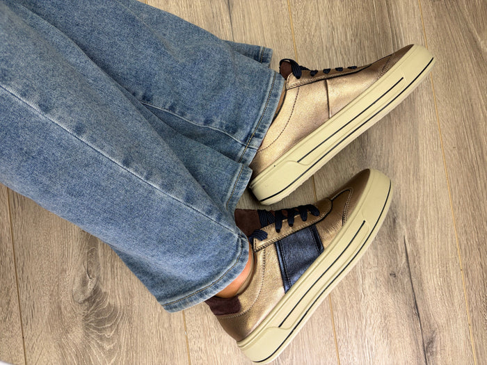ARA - Gold/Navy Stylish Trainer