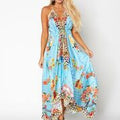 Baby blue halter dress #647