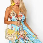 Baby blue halter dress #647