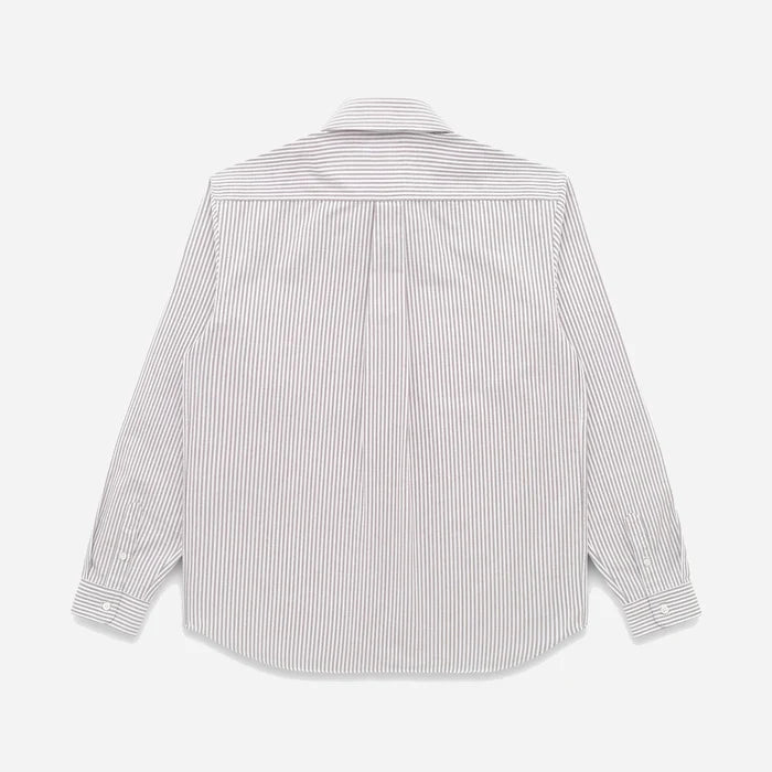 BEEFY OXFORD SHIRT - BROWN STRIPE