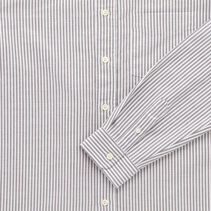 BEEFY OXFORD SHIRT - BROWN STRIPE