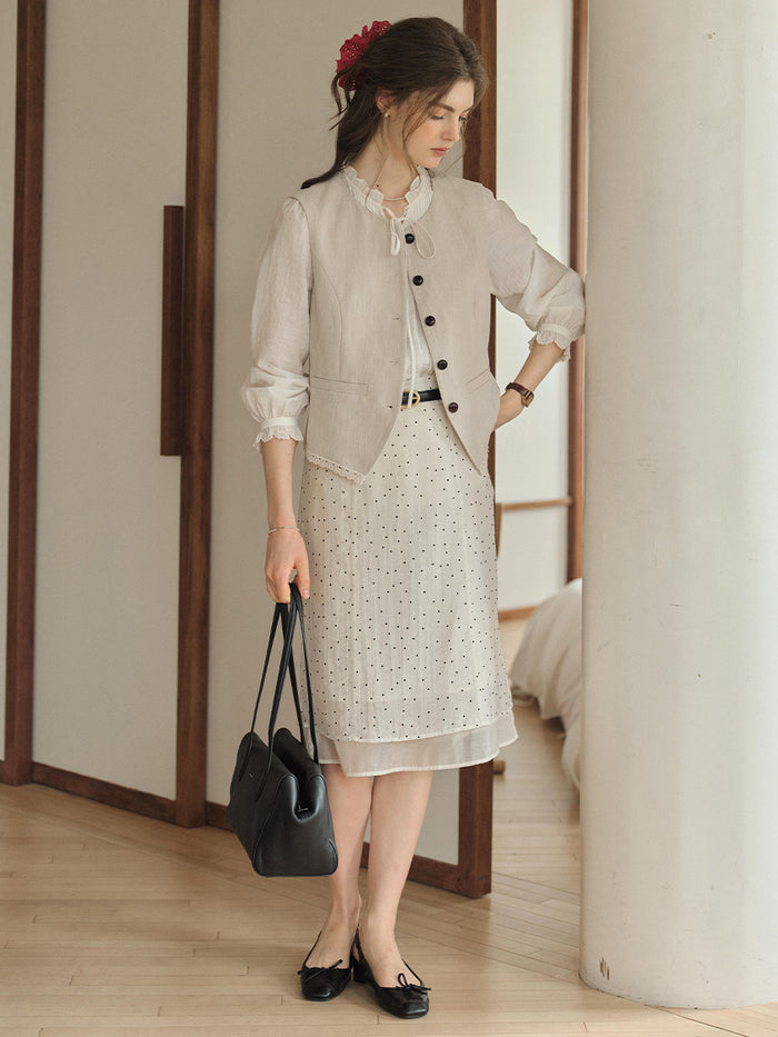 Bianca Dot Double-layered Midi Skirt
