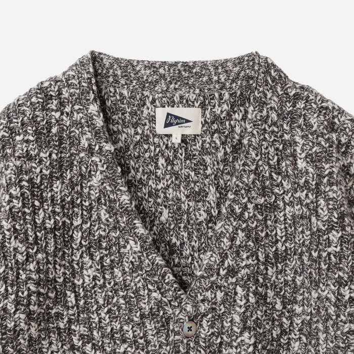 BING SLUB CARDIGAN - BROWN MARL