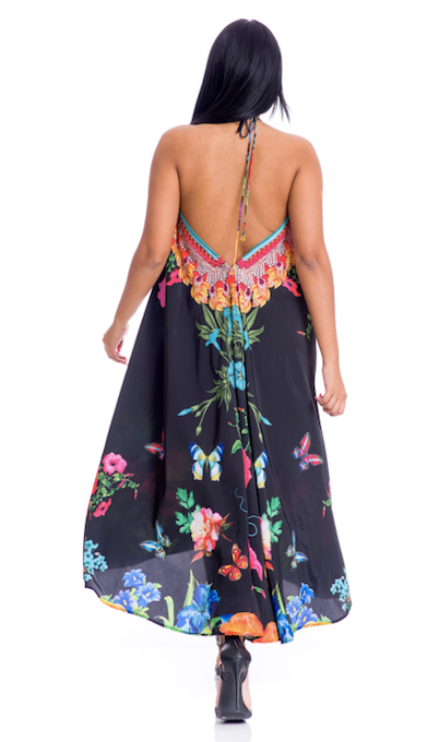 BLACK FLORAL 3 WAY DRESS