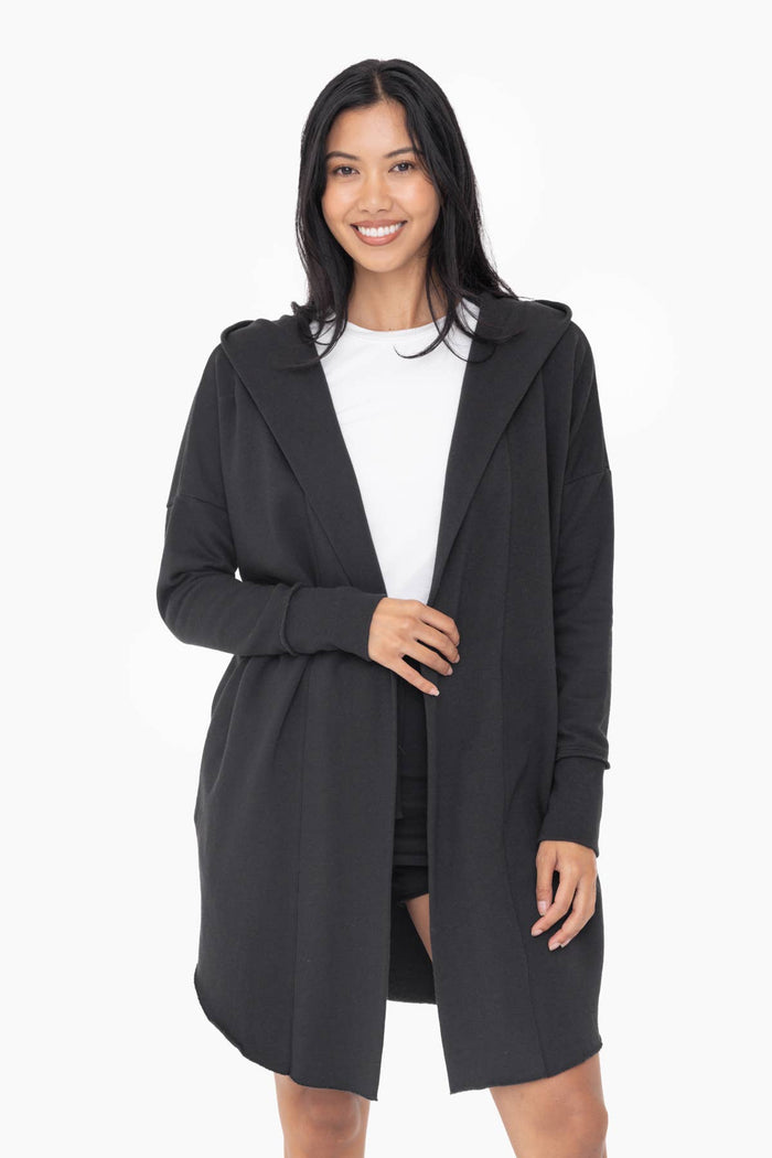 Black Hoodie Cardigan