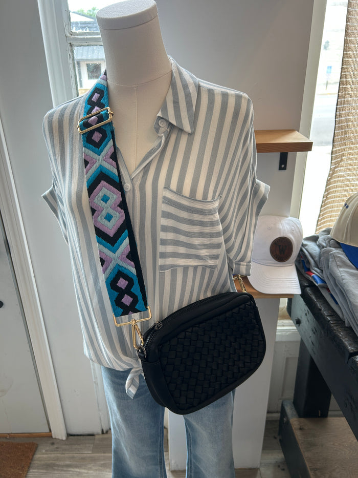 Black Woven Crossbody Bag