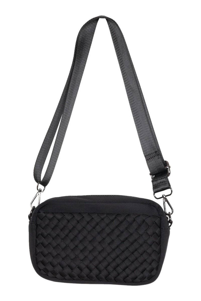 Black Woven Crossbody Bag