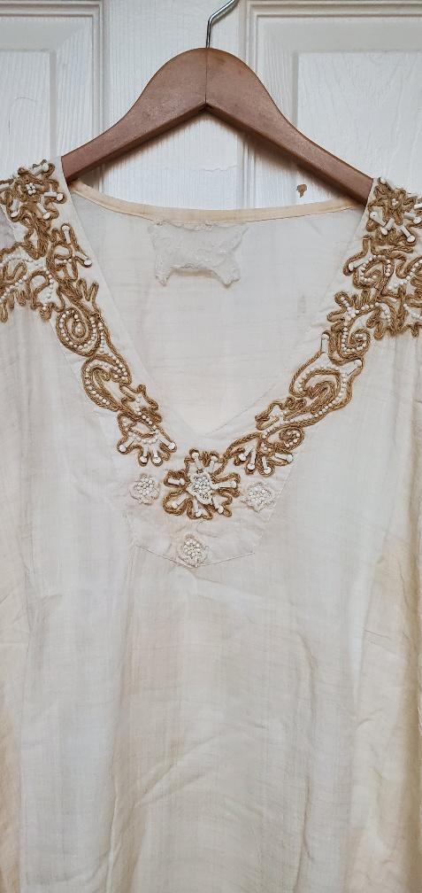 Boho off white kaftan tunic, cool and comfy!