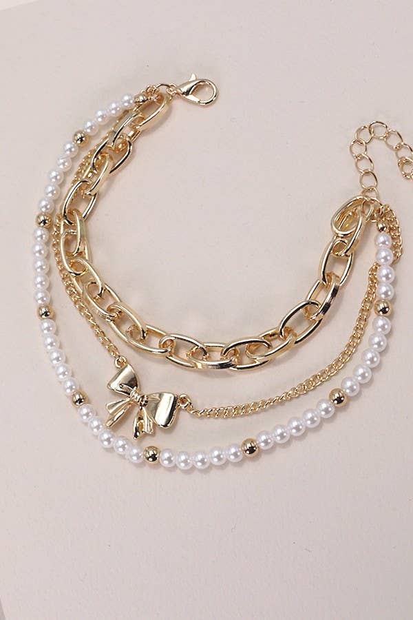 BOW & PEARL  BRACELET