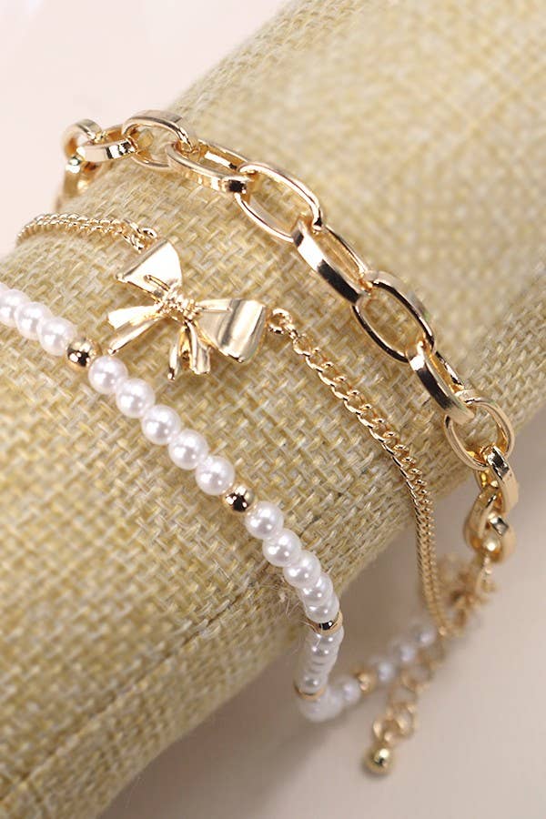 BOW & PEARL  BRACELET