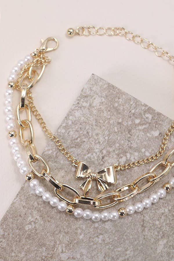 BOW & PEARL  BRACELET