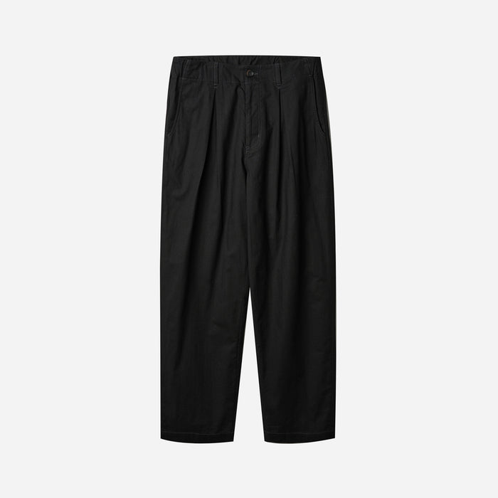 BOX PLEAT RELAXED PANT - BLACK