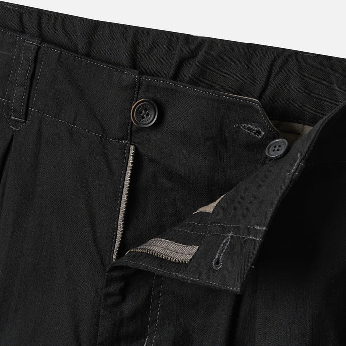 BOX PLEAT RELAXED PANT - BLACK