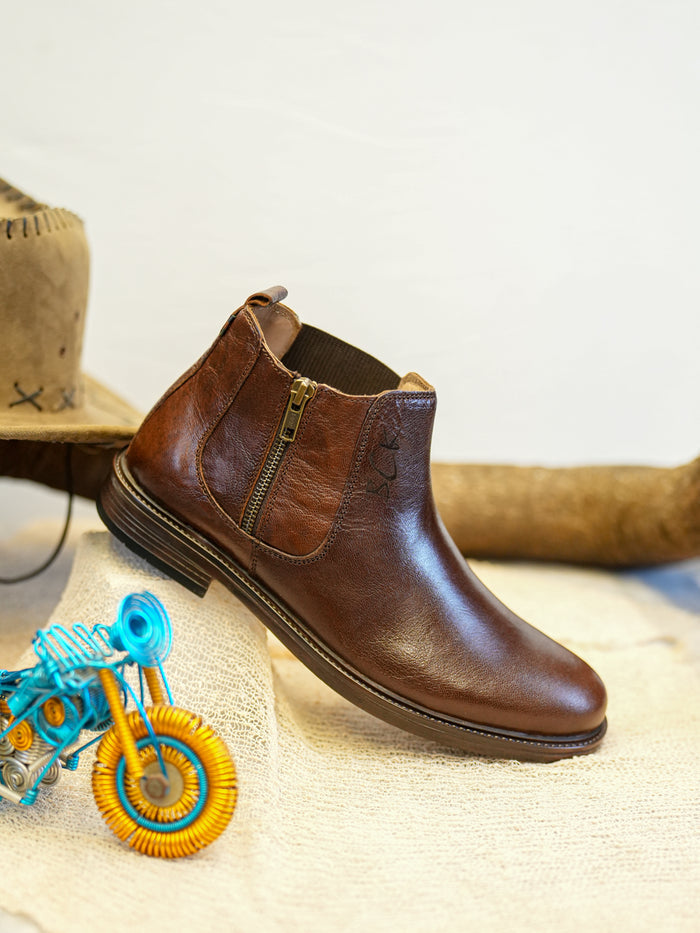 BUCKAROO Genuine Leather Casual Boots for Men: ARTEK Brown 45 11