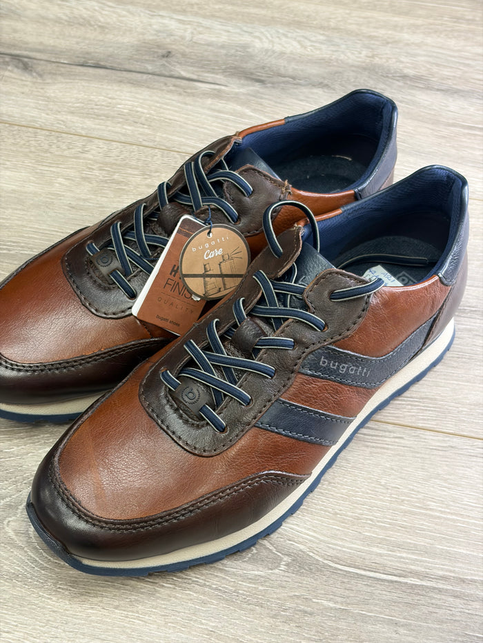 Bugatti - Navy/Brown Stylish Trainer