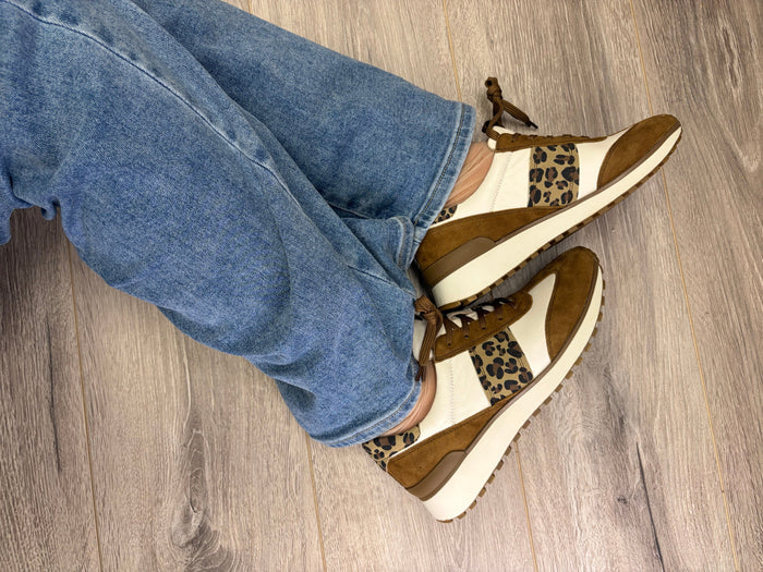 Caprice - Beige Animal Stylish Trainer