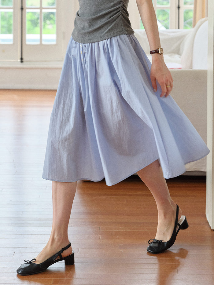 Cecilia Loose Bow Midi Skirt
