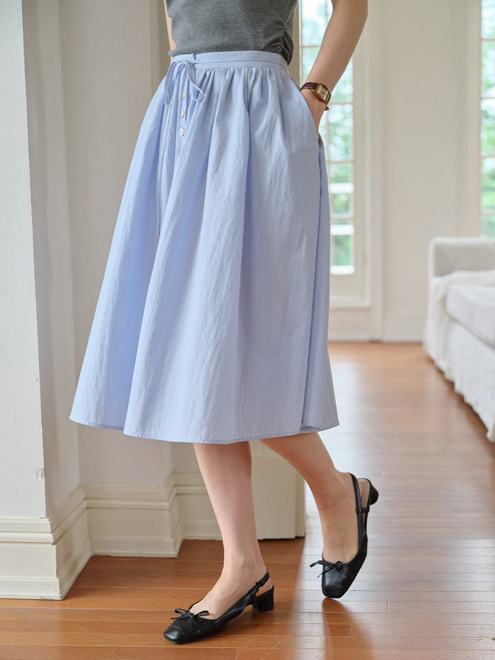 Cecilia Loose Bow Midi Skirt