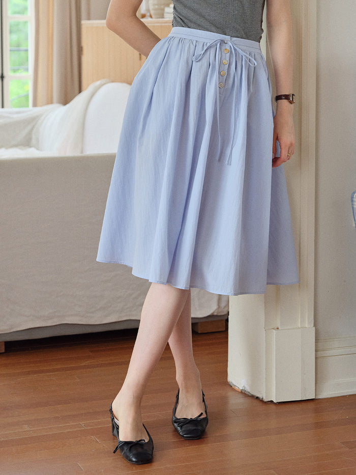 Cecilia Loose Bow Midi Skirt
