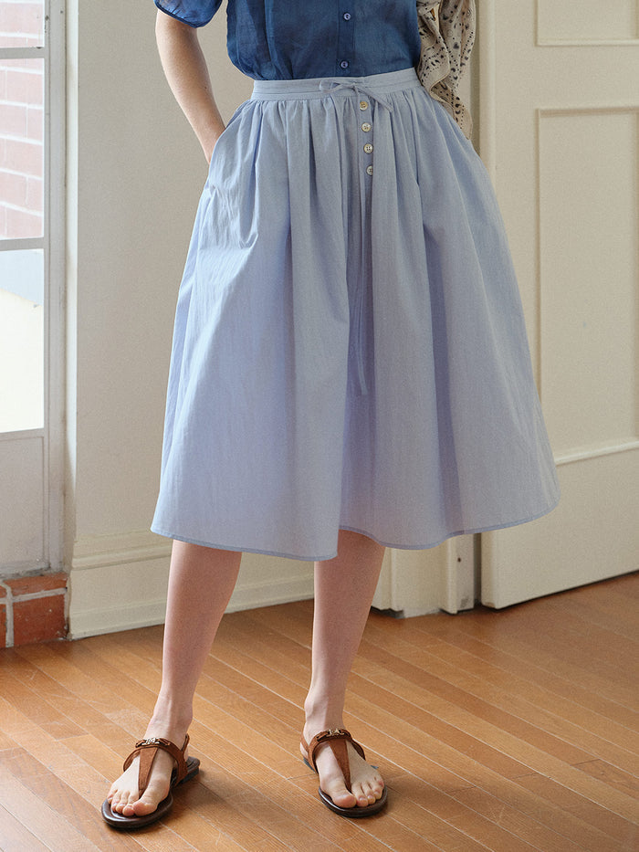 Cecilia Loose Bow Midi Skirt