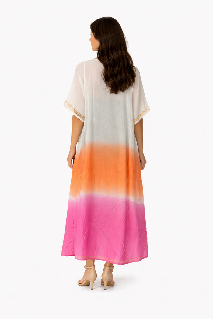 Ch-1338 pink long kaftan