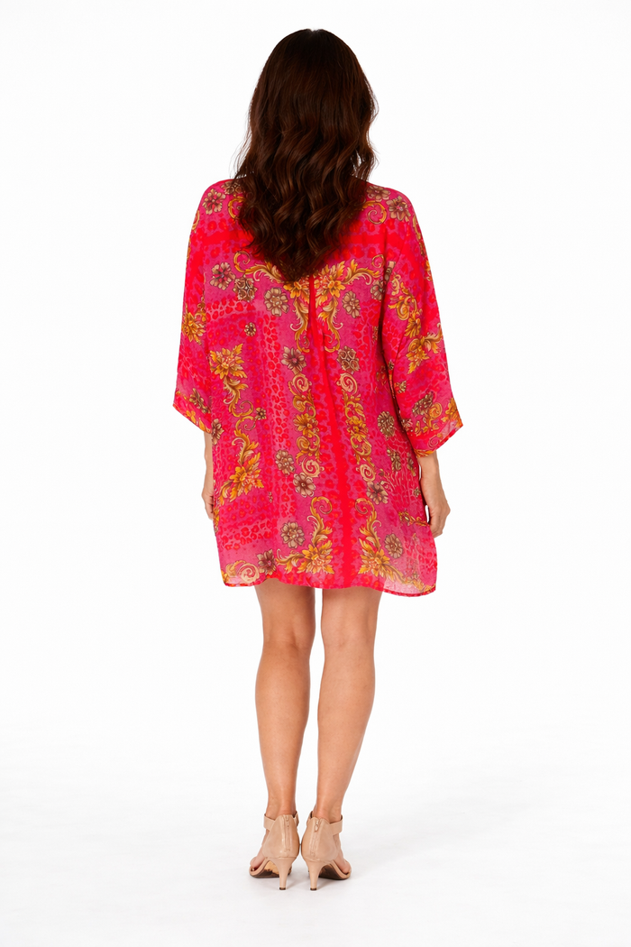 ch-2560 short pink kaftan