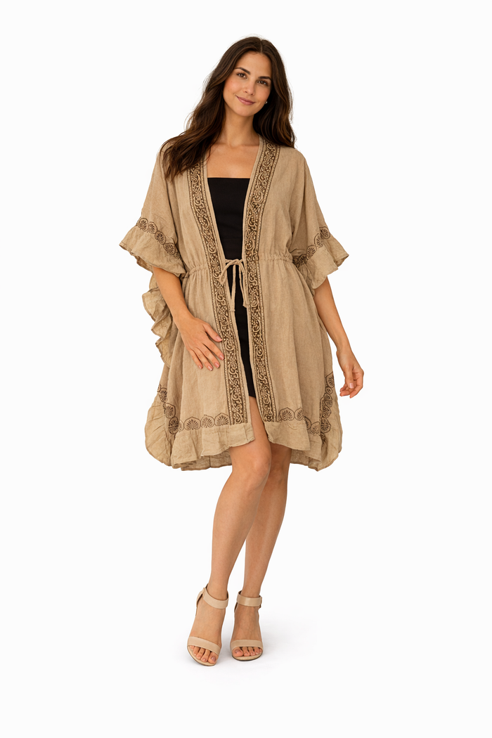 Ch-4822 Brown coverup jacket