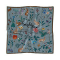 Chowxiaodou 16 Momme Small Square Slik Twill Scarf 65*65-Gray Blue