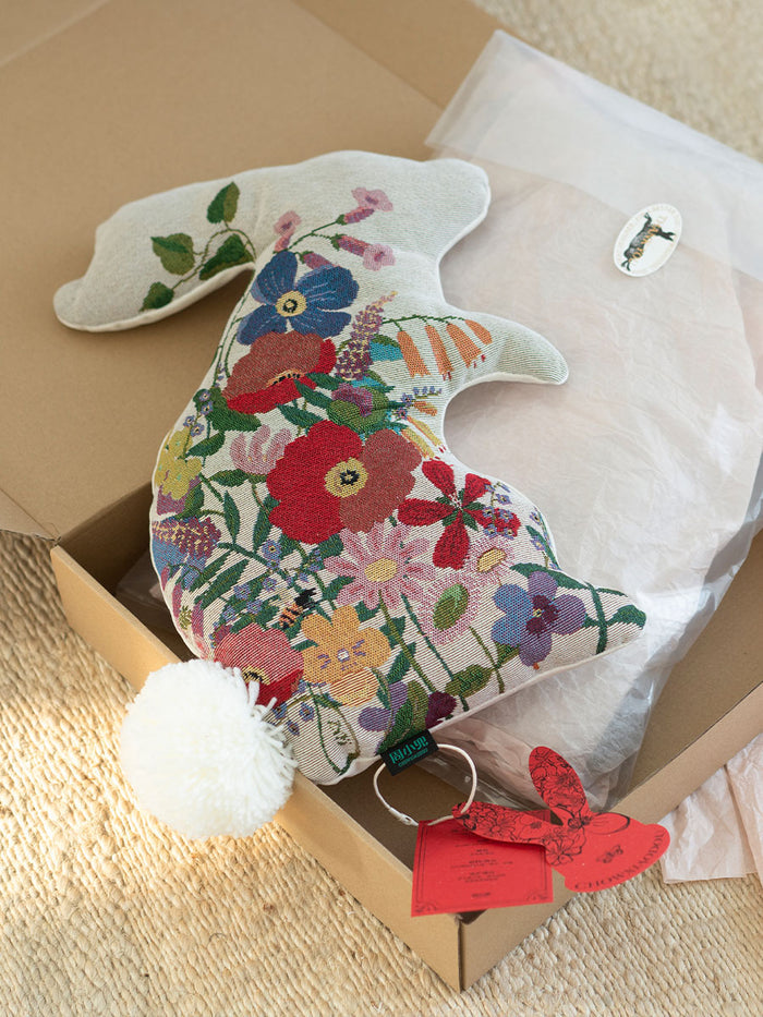 Chowxiaodou Rabbit Jacquard Braided Cushion Pillow-Off-White