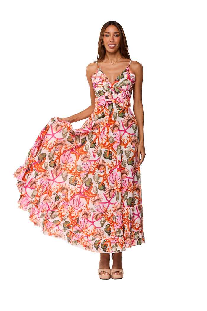 Coral Reef Twist Maxi Dress-26477