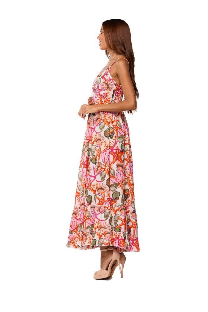 Coral Reef Twist Maxi Dress-26477