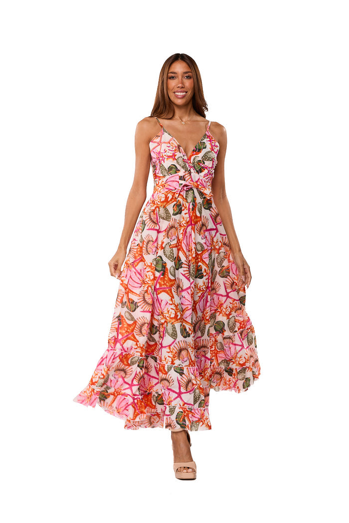 Coral Reef Twist Maxi Dress-26477
