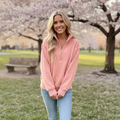 Coral Zip Pullover