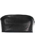 CROPPED LEATHER STRAPLESS TOP