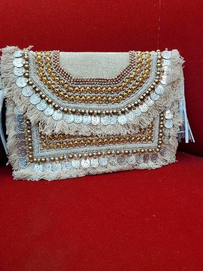 Crystal embellished mini bucket bag