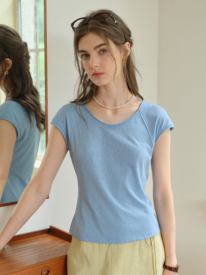 Dalia Round Neck Simple Top
