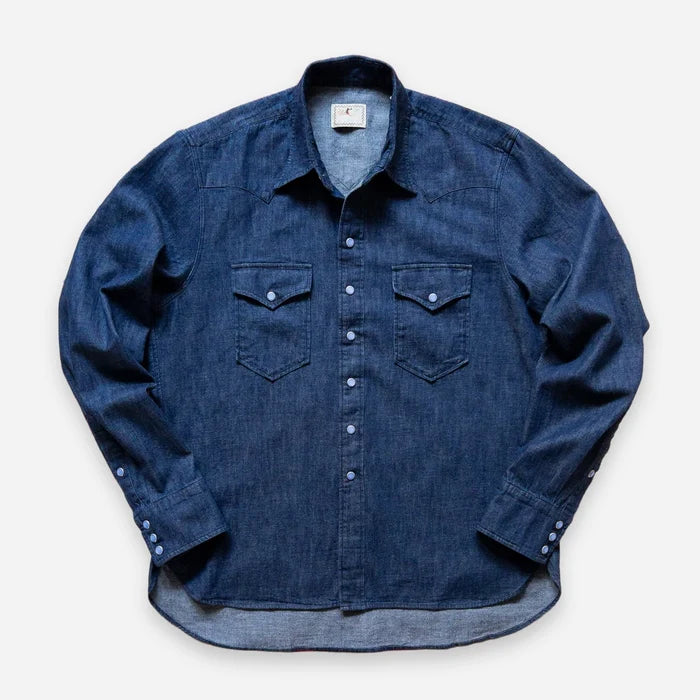 DENIM PEARLSNAP SHIRT - RINSED INDIGO