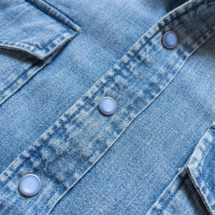 DENIM PEARLSNAP SHIRT - WASHED INDIGO